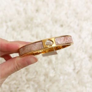Kate Spade Hole Punch Spade Hinge Bangle Blush Multi bracelet pink x rose gold